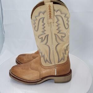 Ariat Western Boots Men 9.5 D/42.5 Tan Leather Round Toe Pull On Work 38721